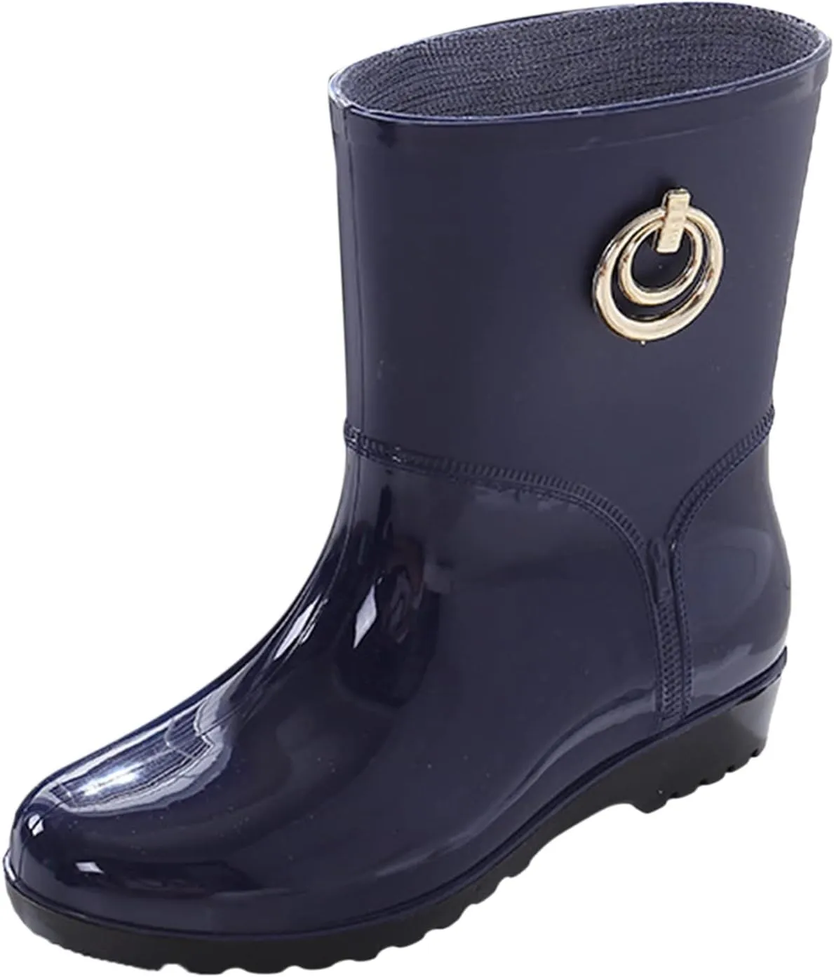 Womens Rubber Boots Womens Rain Boots Stylish for Boating Fishing Gardening Farming Mid Calf Rain Shoes