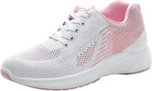 Womens Running Sneakers Breathable Flying Woven Lace Up Walking Shoes Summer Casual Non Slip Outdoor Sports Shoes