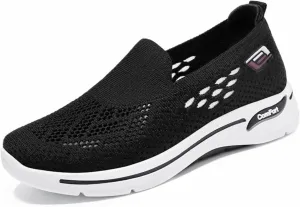 Women's Slip-On Walking Shoes Casual Lightweight Hollow Out Shoes Comfortable Athletic Running Sneaker Breathable Mesh Trainers Travel Work Driving Sneakers