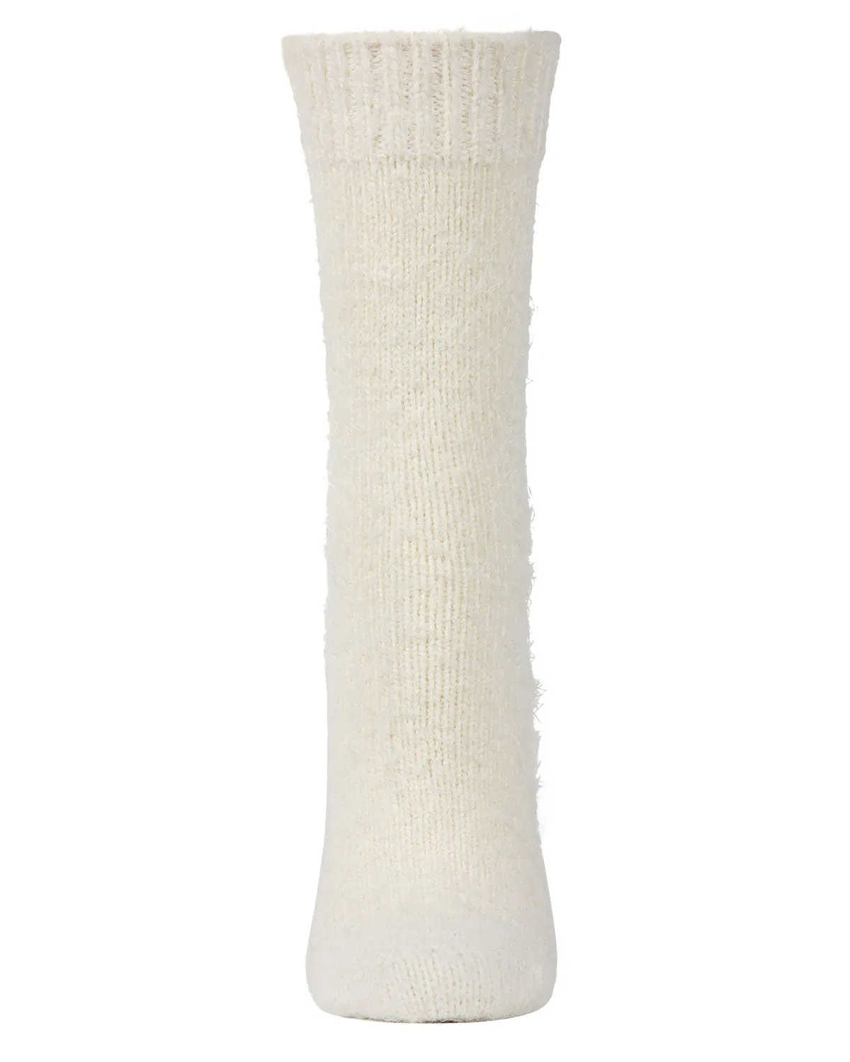 Women's Solid Plush Fuzzy Warm Crew Sock