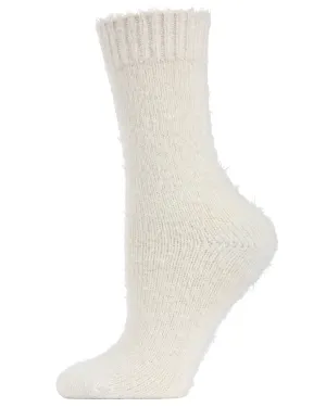 Women's Solid Plush Fuzzy Warm Crew Sock