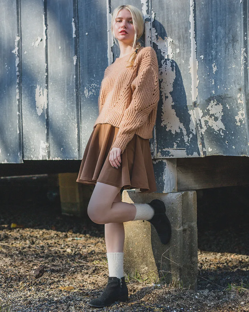 Women's Solid Plush Fuzzy Warm Crew Sock