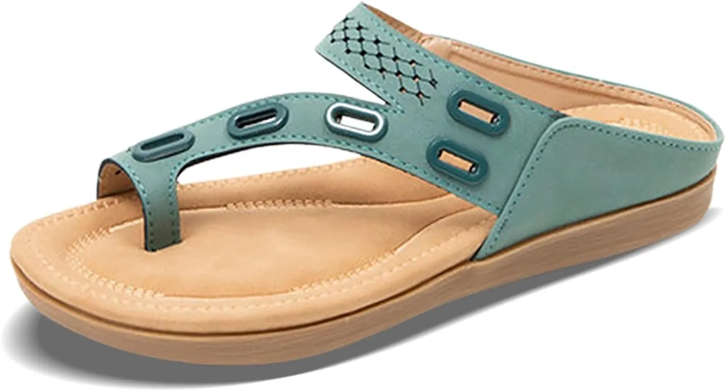 Women's Thong Sandals Casual Summer Flip Flops Comfortable Slip On Beach Slippers with Arch Support for Walking