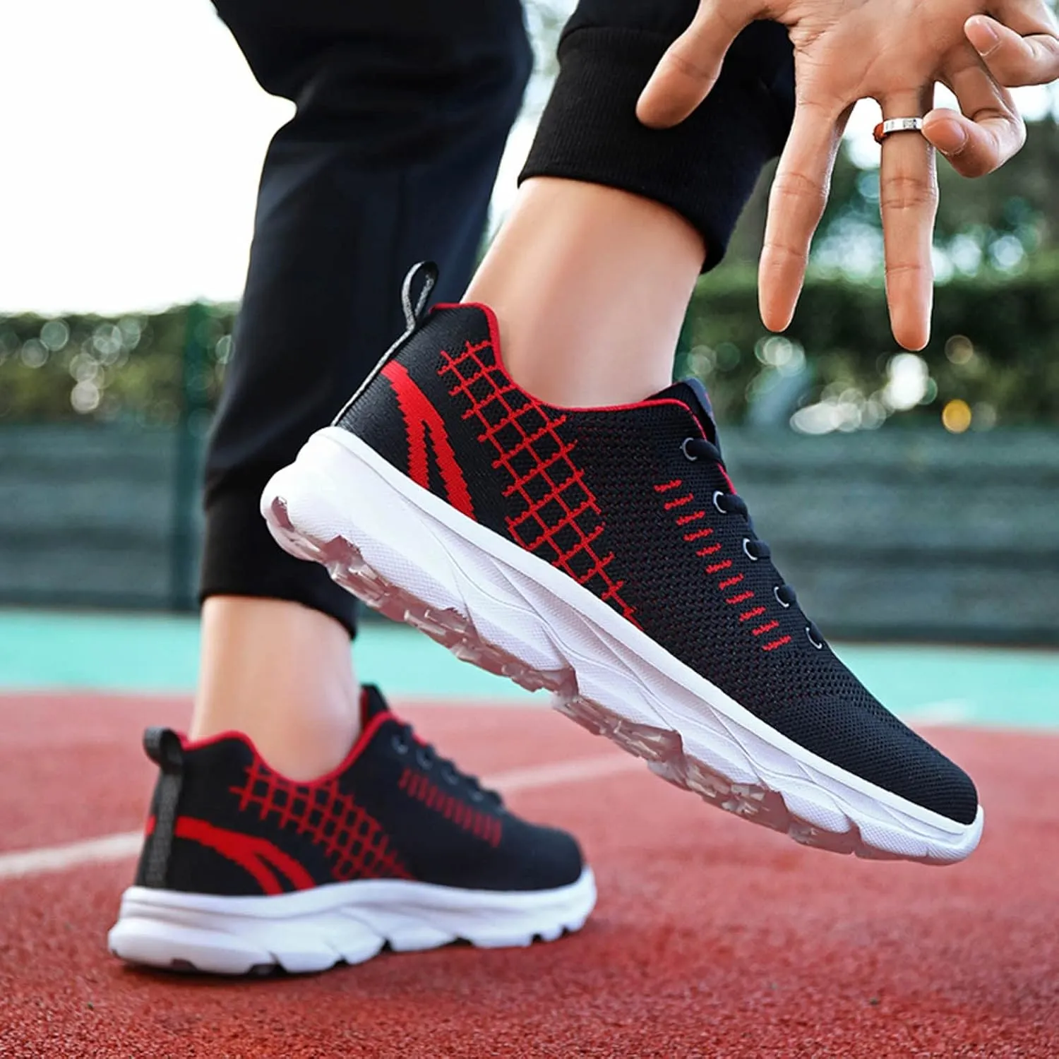Womens Walking Running Shoes Lightweight Non Slip Tennis Fashion Sneakers Colorblock Platform Lace-Up Breathable Casual Shoes