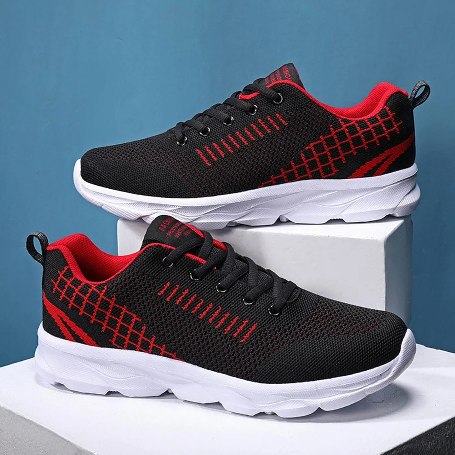 Womens Walking Running Shoes Lightweight Non Slip Tennis Fashion Sneakers Colorblock Platform Lace-Up Breathable Casual Shoes
