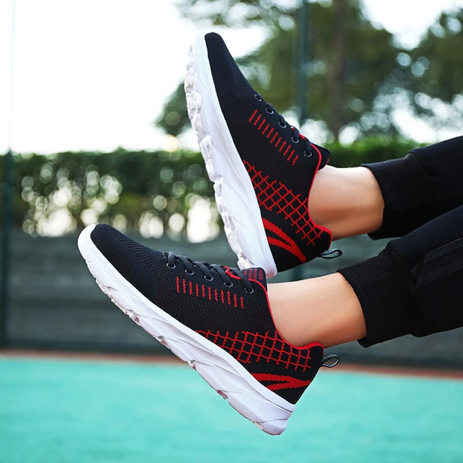 Womens Walking Running Shoes Lightweight Non Slip Tennis Fashion Sneakers Colorblock Platform Lace-Up Breathable Casual Shoes