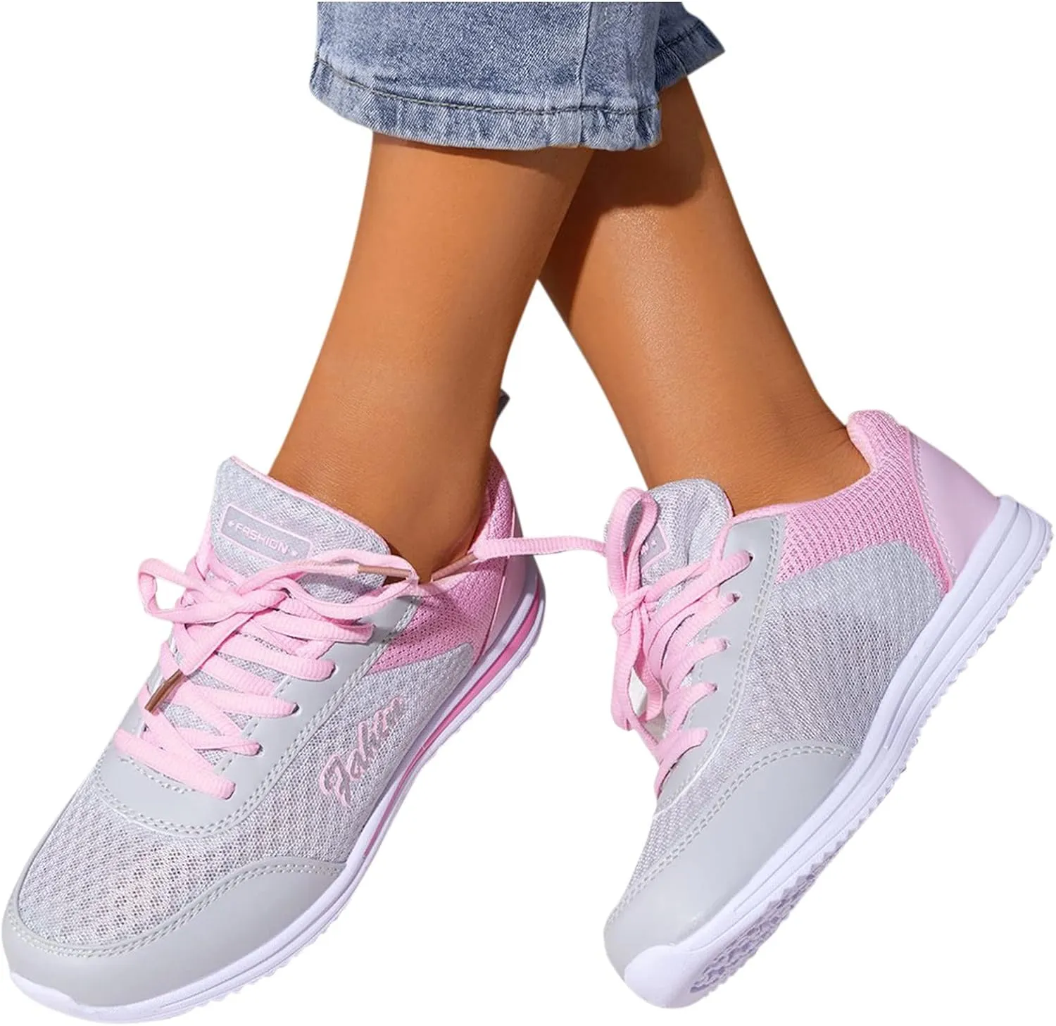 Womens Walking Shoes Lace Up Lightweight Memory Foam Cheer Tennis Shoes Men Slip On Slip On Shoes Casual Slip On Sneakers Waterproof Tennis Shoe Trainers Shoe