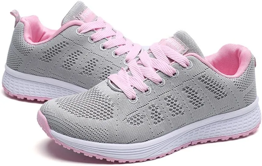 Women's Walking Shoes Mesh Breathable Lightweight Fashion Mens Dress Shoes Mesh Ladies Casual Shoes White Platform Sneakers Black Tennis Shoe Cross Trainer Shoe