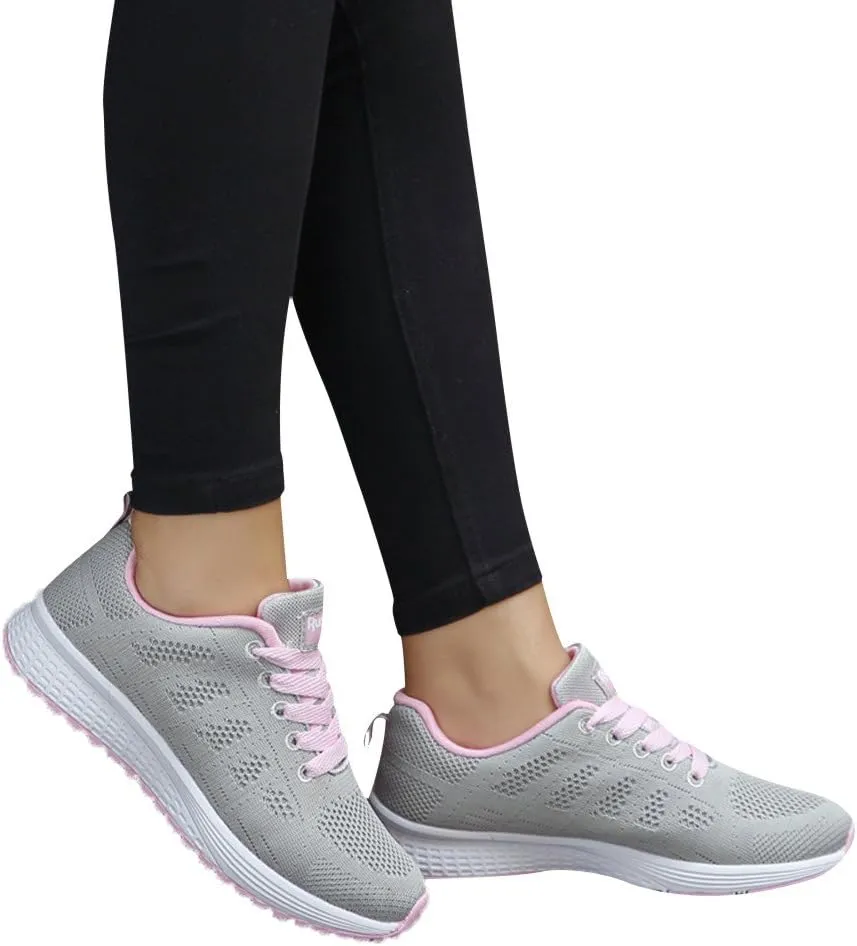 Women's Walking Shoes Mesh Breathable Lightweight Fashion Mens Dress Shoes Mesh Ladies Casual Shoes White Platform Sneakers Black Tennis Shoe Cross Trainer Shoe