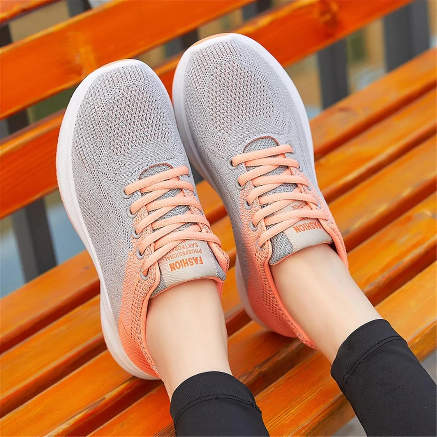 Women's Walking Sock Shoes Elastic Knit Lightweight Womens Tennis Shoes Wide Width Casual Shoes Black Platform Sneaker White Tennis Shoe Cross Trainer Shoe