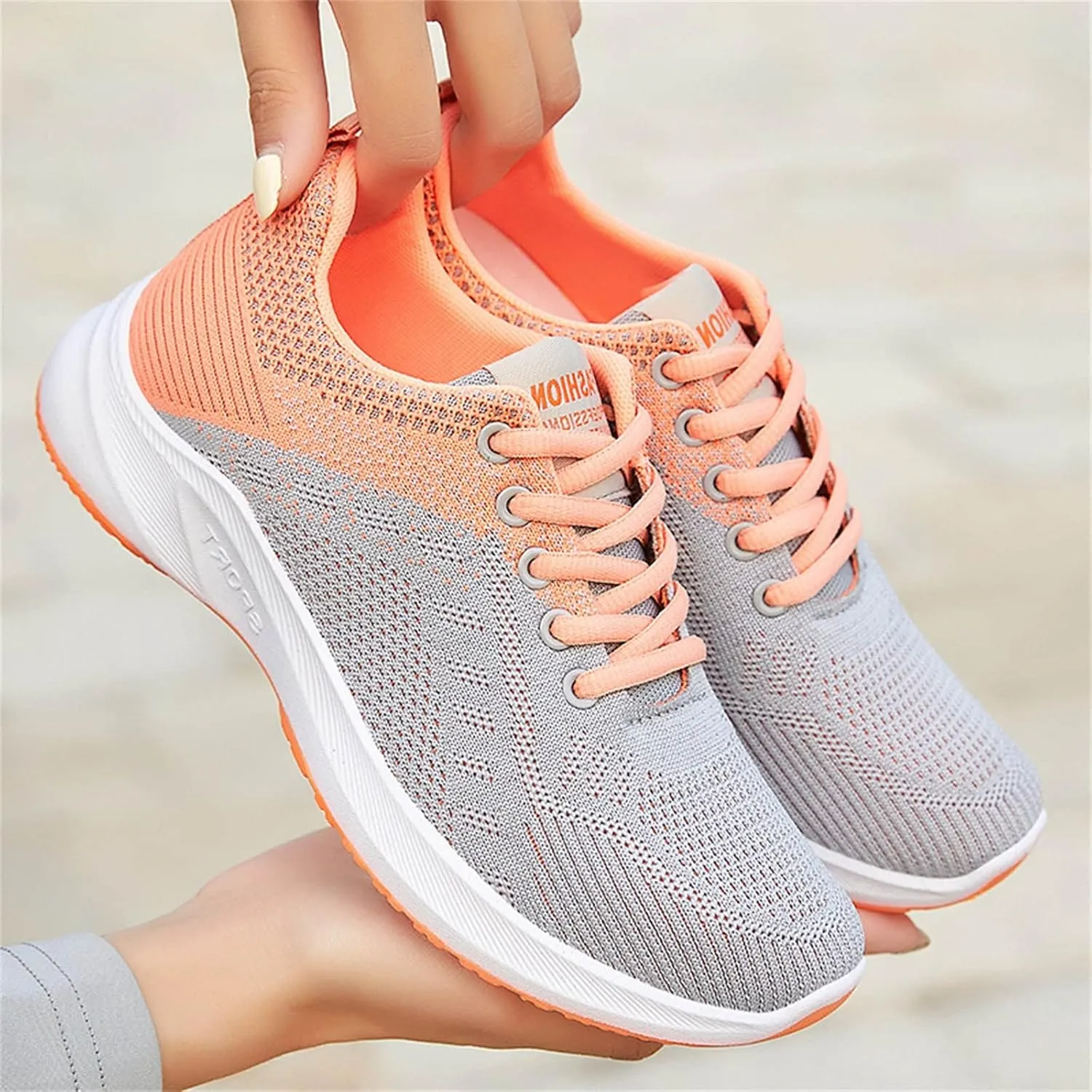 Women's Walking Sock Shoes Elastic Knit Lightweight Womens Tennis Shoes Wide Width Casual Shoes Black Platform Sneaker White Tennis Shoe Cross Trainer Shoe