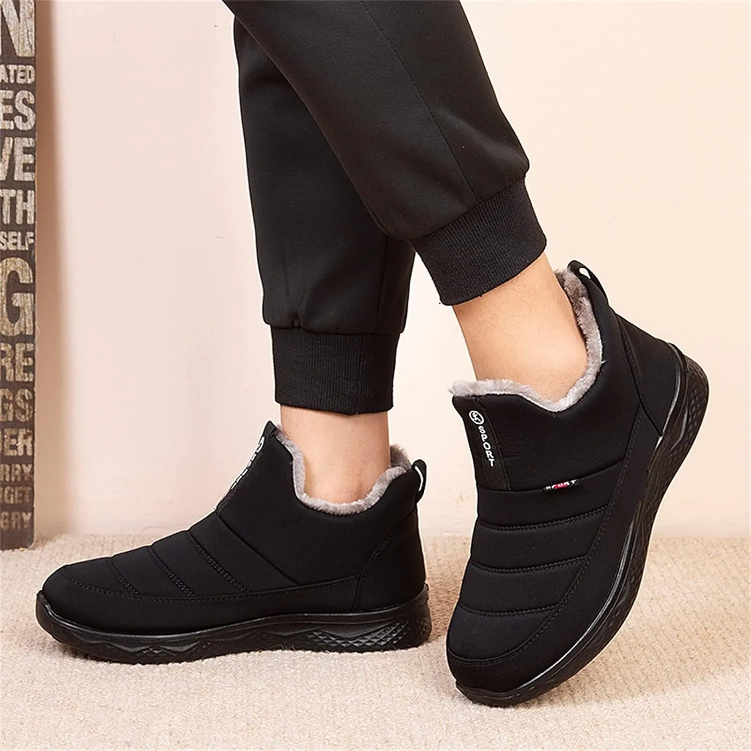 Womens Winter Snow Boots Women Ankle Booties Warm Plush Lined Waterproof Insulated Slip On Outdoor Shoes