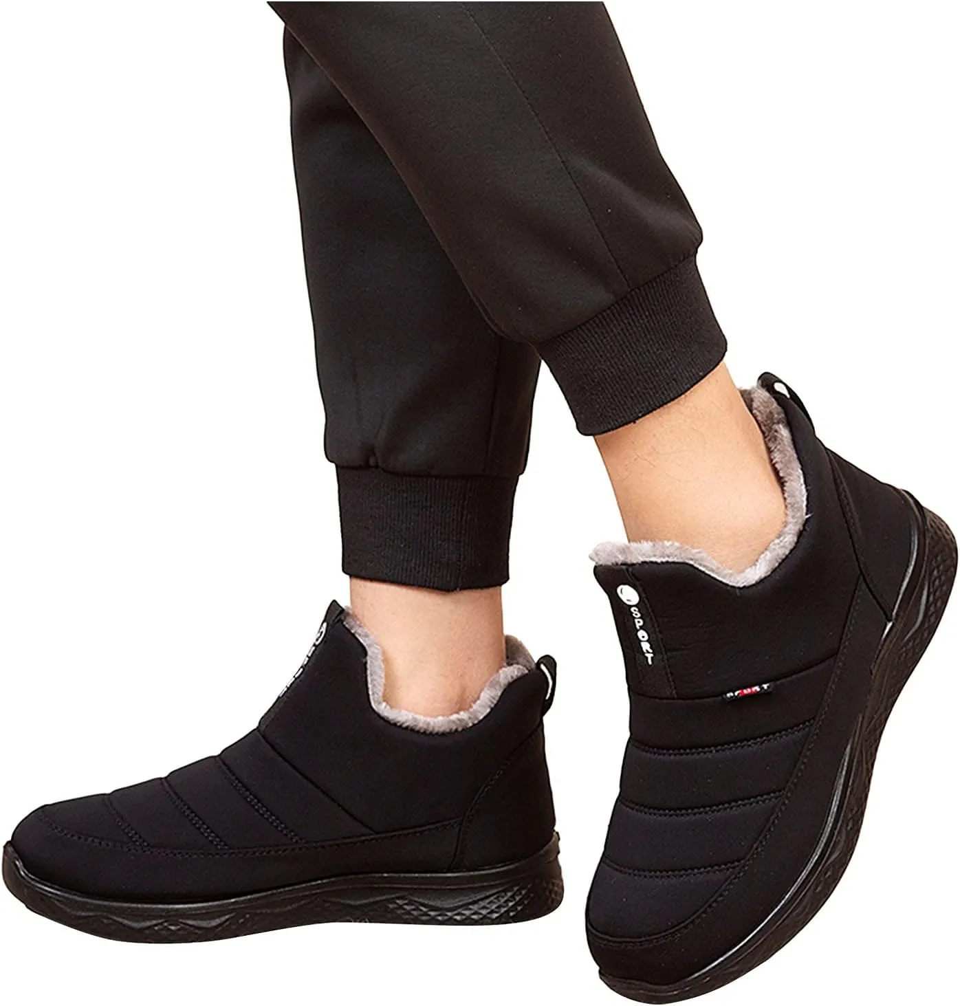 Womens Winter Snow Boots Women Ankle Booties Warm Plush Lined Waterproof Insulated Slip On Outdoor Shoes