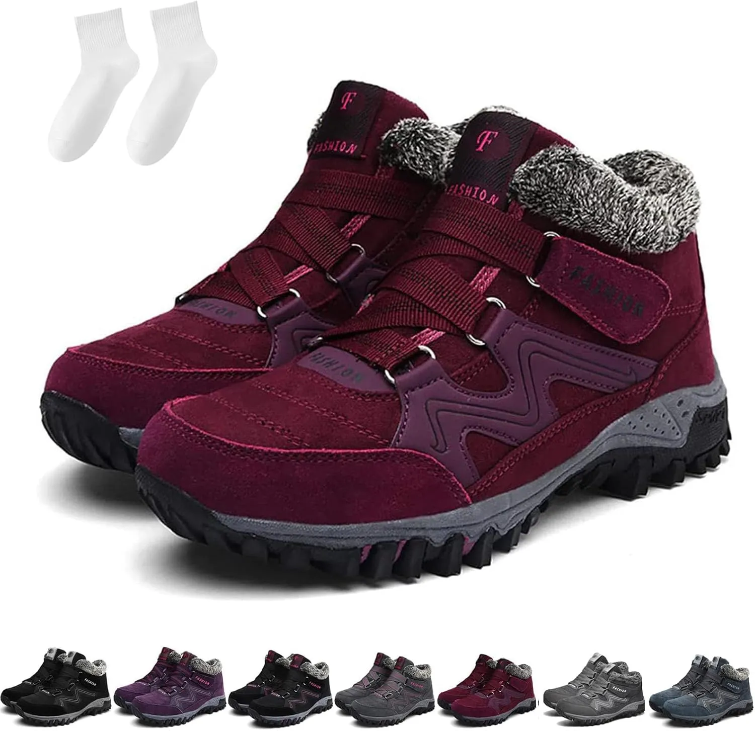 Women's Winter Thermal Boots, Waterproof Snow Non Slip, Winter Thermal High Top Boots of Women and Men