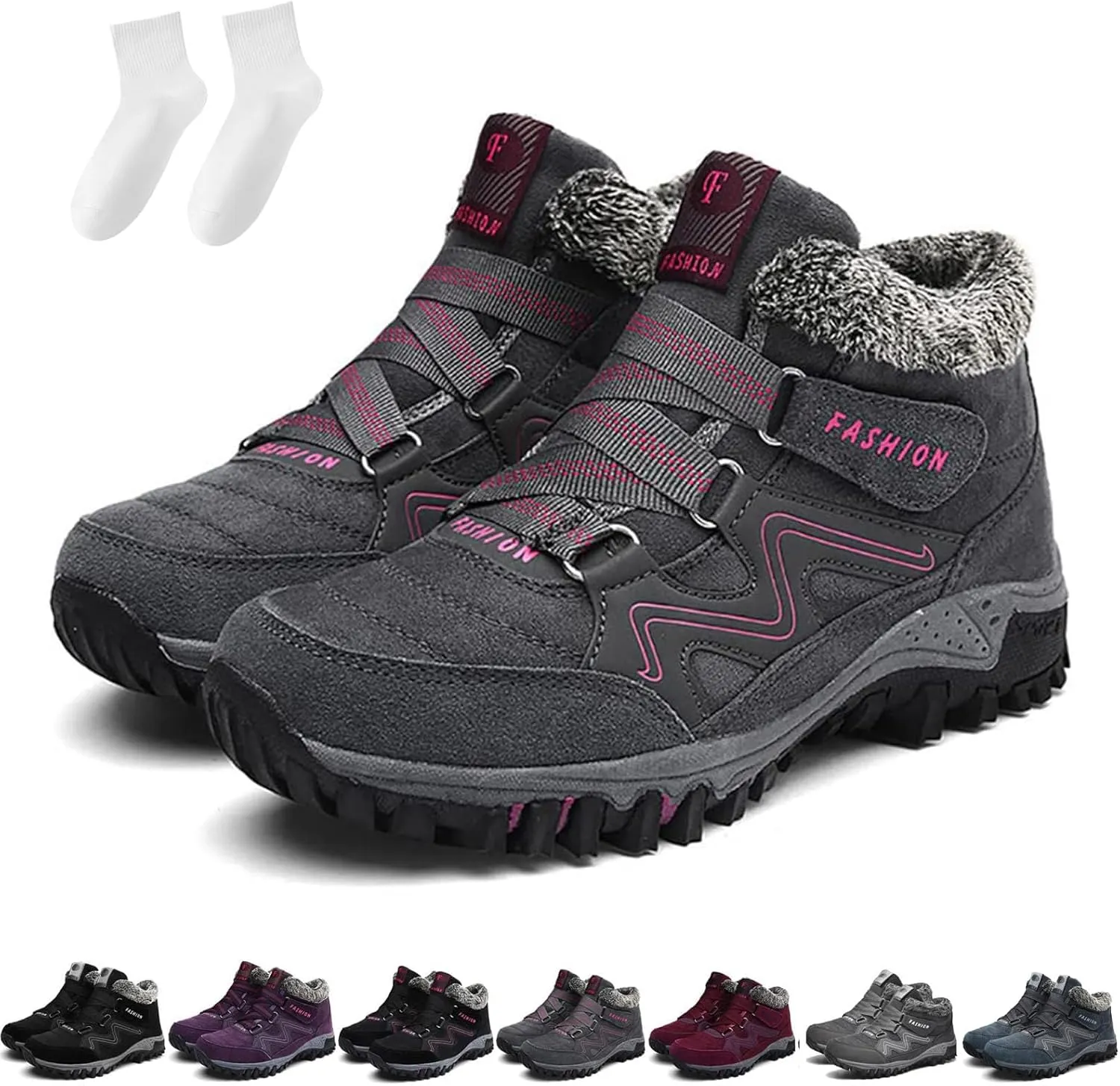Women's Winter Thermal Boots, Waterproof Snow Non Slip, Winter Thermal High Top Boots of Women and Men