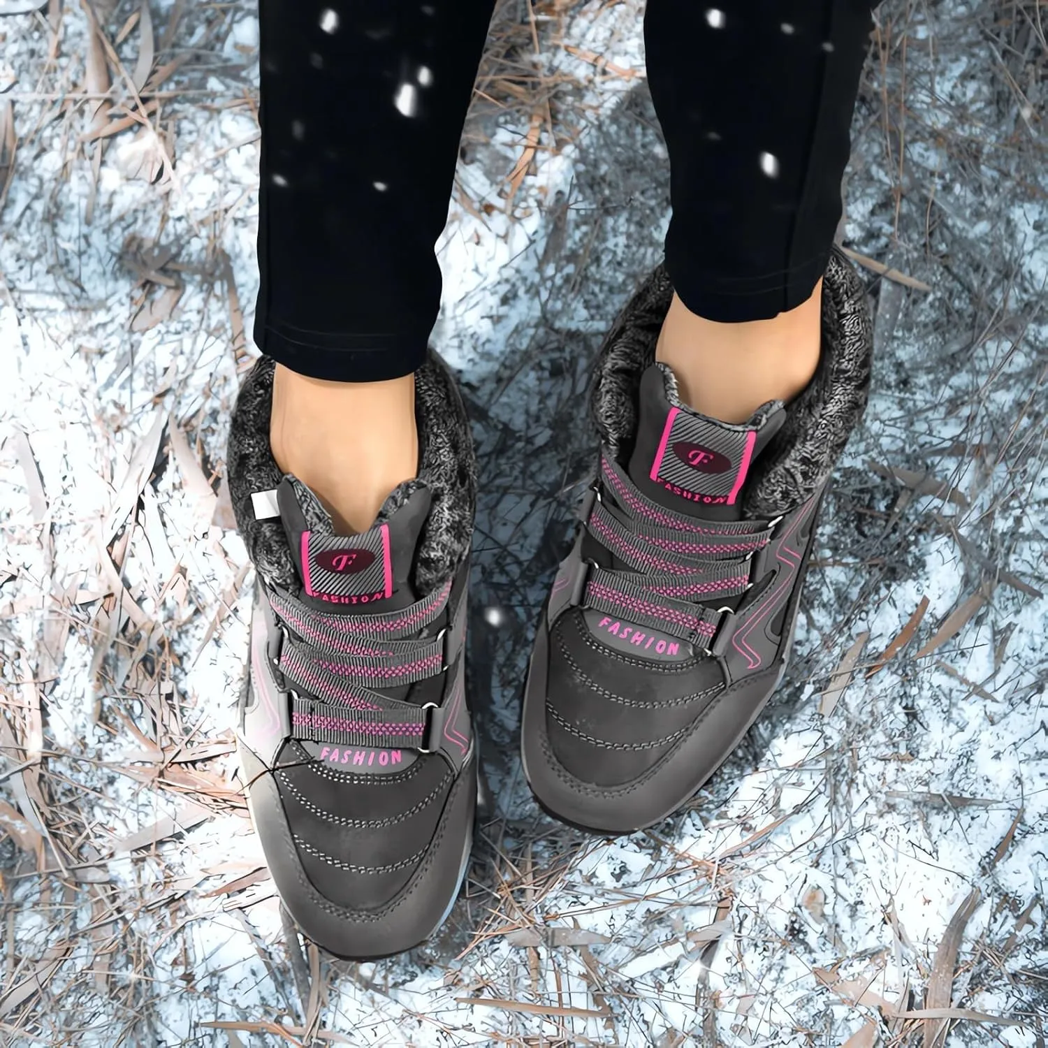 Women's Winter Thermal Boots, Waterproof Snow Non Slip, Winter Thermal High Top Boots of Women and Men